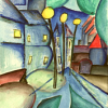 Die beleuchtete Straße, 1999 (nach Dorflandschaft von Fernand Léger)