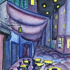 Straßencafé, 1999 (nach van Gogh: Terrasse des Cafés am Place du Forum in Arles am Abend, 1888)